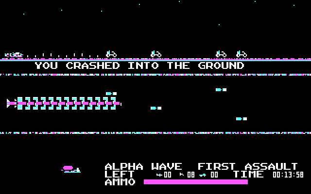 Flightmare IBM PC/Compatibles Screenshot: Oops, crashed into the ground.