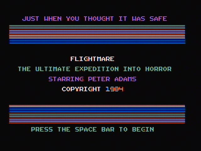 Flightmare IBM PC/Compatibles Screenshot: Title screen.