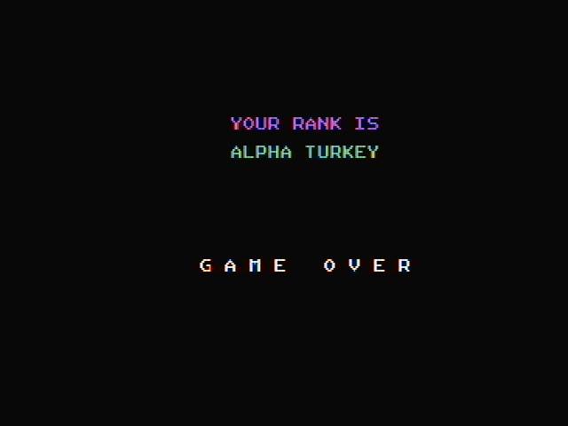 Flightmare IBM PC/Compatibles Screenshot: Game over.