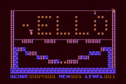 Championship Lode Runner for Atari 8-bit - Collecting gold while falling...