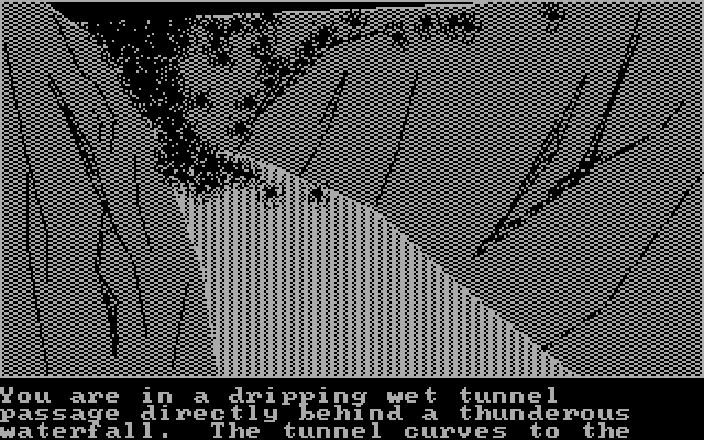 Quest, The IBM PC/Compatibles Screenshot: In a dark tunnel...be careful!