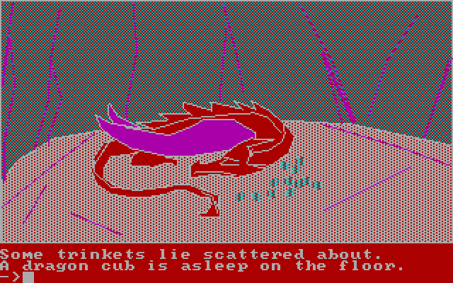 Quest, The IBM PC/Compatibles Screenshot: A dragon cub!