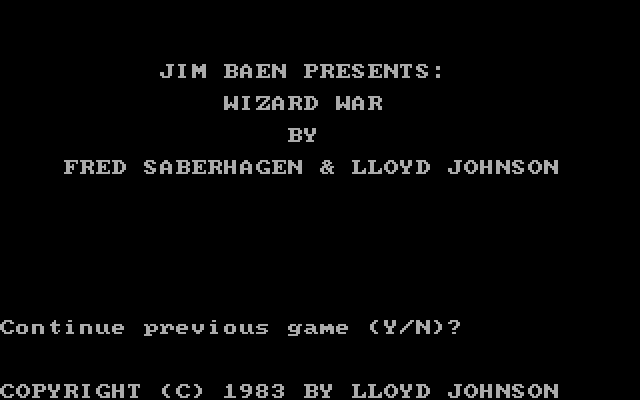 Wizard War IBM PC/Compatibles Screenshot: Title screen.