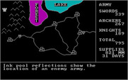 Wizard War for IBM PC/Compatibles - Ink pool reflections show the location of an enemy army...