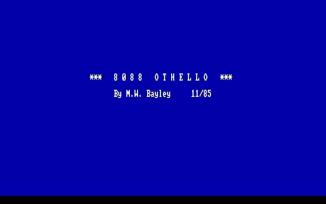 8088 Othello IBM PC/Compatibles Screenshot: Title screen.