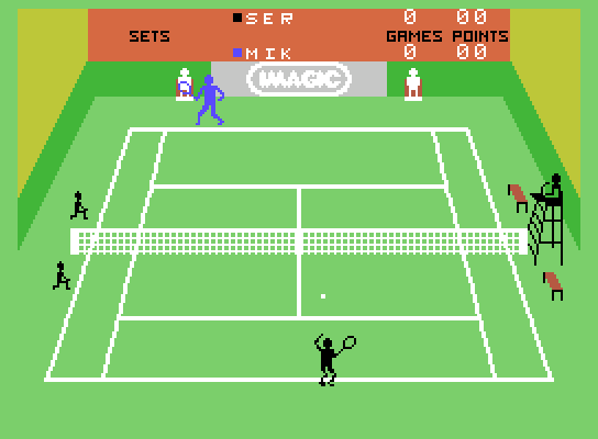 Tournament Tennis ColecoVision Screenshot: Game start.