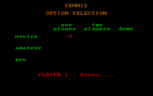 Tournament Tennis IBM PC/Compatibles Screenshot: Setting up the players...
