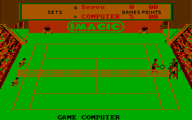 Tournament Tennis IBM PC/Compatibles Screenshot: Game, computer!