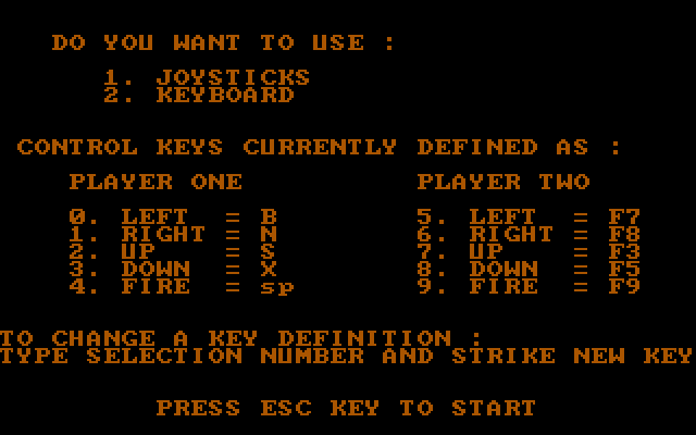 Tournament Tennis IBM PC/Compatibles Screenshot: Play with joystick or keyboard?