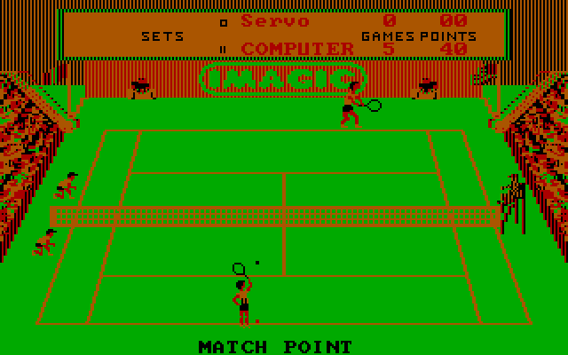 Tournament Tennis IBM PC/Compatibles Screenshot: Match point!