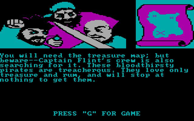 Treasure Island IBM PC/Compatibles Screenshot: Warnings to be heeded...