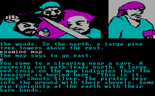 Treasure Island IBM PC/Compatibles Screenshot: The inevitable meeting of the pirates