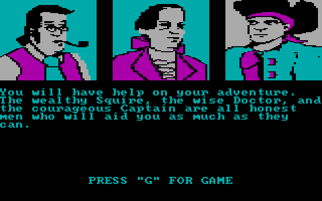 Treasure Island IBM PC/Compatibles Screenshot: The main characters in the game