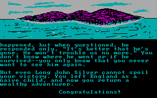 Treasure Island IBM PC/Compatibles Screenshot: The final screen of the game
