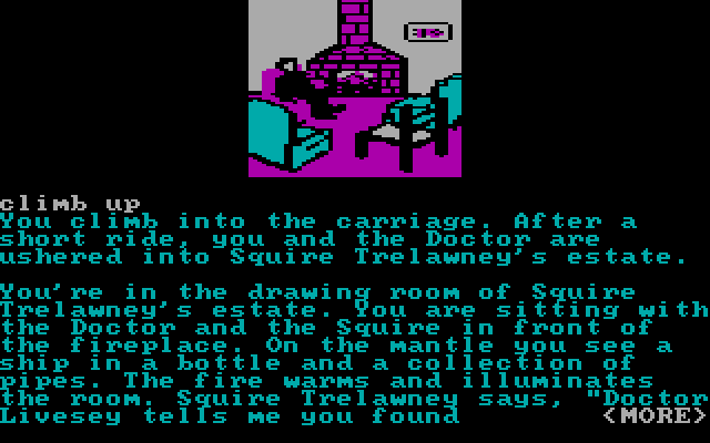 Treasure Island IBM PC/Compatibles Screenshot: In Squire Trelawney's drawing room