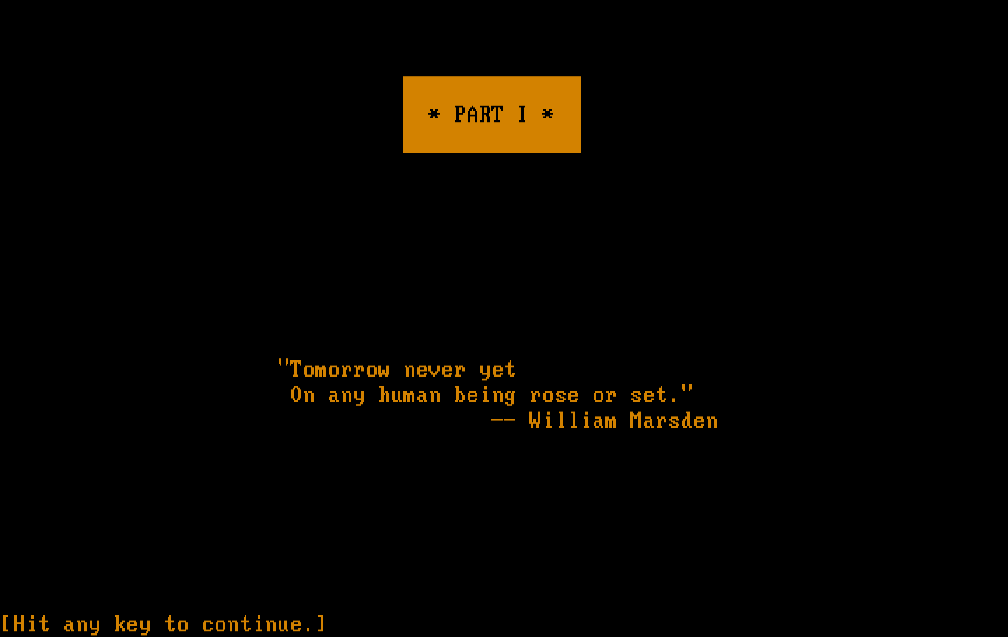 A Mind Forever Voyaging IBM PC/Compatibles Screenshot: Introduction.