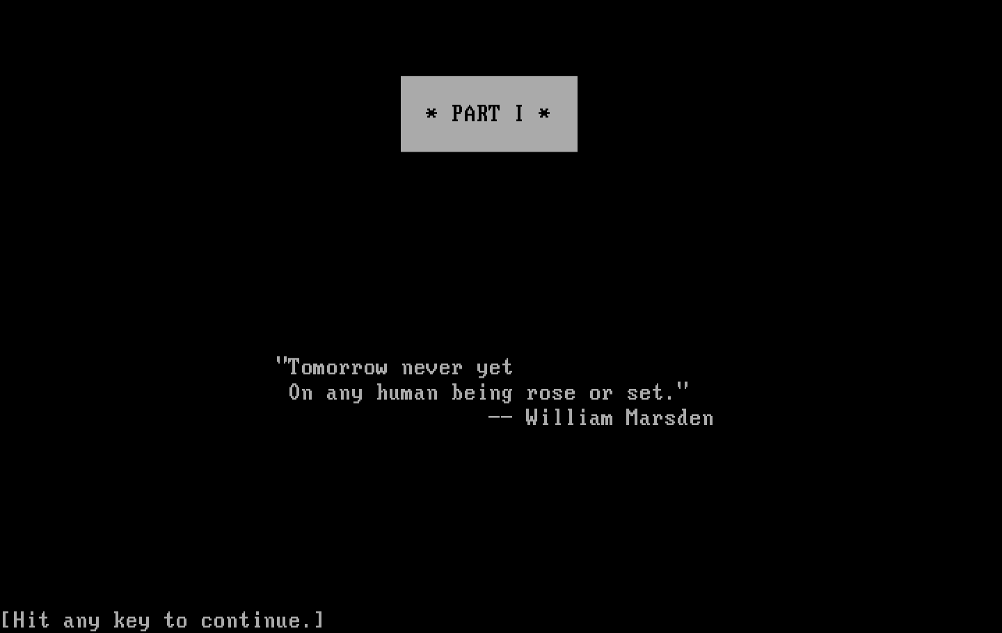A Mind Forever Voyaging IBM PC/Compatibles Screenshot: Introduction.