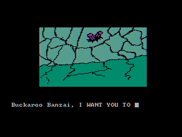 Adventures of Buckaroo Banzai: Across the Eighth Dimension, The IBM PC/Compatibles Screenshot: What have we here?