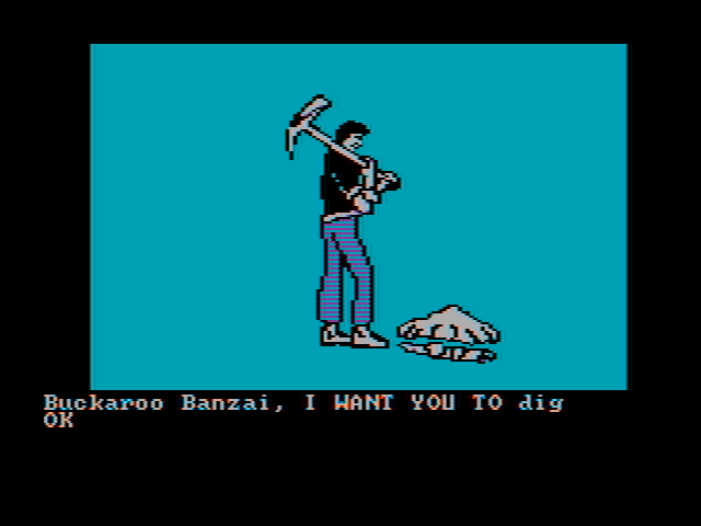 Adventures of Buckaroo Banzai: Across the Eighth Dimension, The IBM PC/Compatibles Screenshot: Digging a hole...