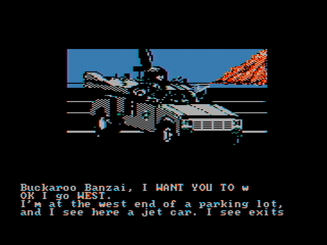 Adventures of Buckaroo Banzai: Across the Eighth Dimension, The IBM PC/Compatibles Screenshot: A car! This could be useful...does it work?