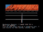 Adventures of Buckaroo Banzai: Across the Eighth Dimension, The for IBM PC/Compatibles - In a large parking lot.