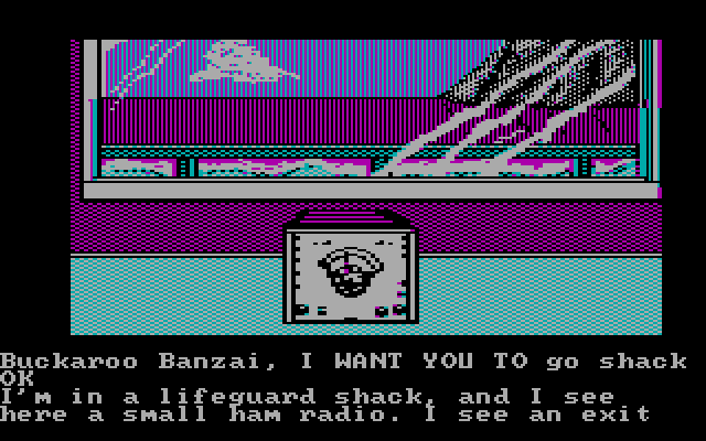 Adventures of Buckaroo Banzai: Across the Eighth Dimension, The IBM PC/Compatibles Screenshot: Ah, a radio!