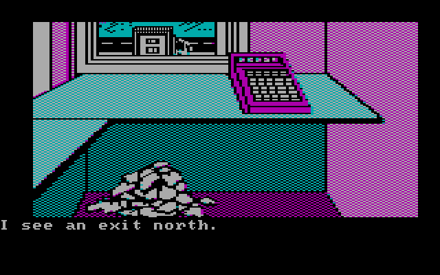 Adventures of Buckaroo Banzai: Across the Eighth Dimension, The IBM PC/Compatibles Screenshot: Anything hidden under that pile of stuff on the floor?