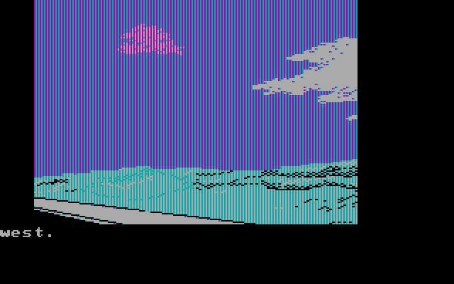 Adventures of Buckaroo Banzai: Across the Eighth Dimension, The IBM PC/Compatibles Screenshot: On an empty road...
