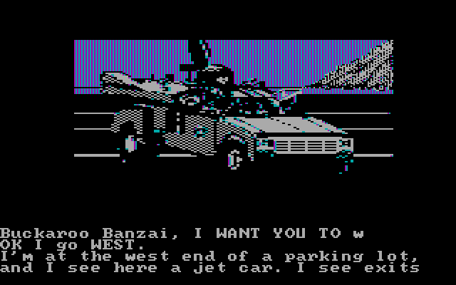 Adventures of Buckaroo Banzai: Across the Eighth Dimension, The IBM PC/Compatibles Screenshot: This car could be useful...does it work?