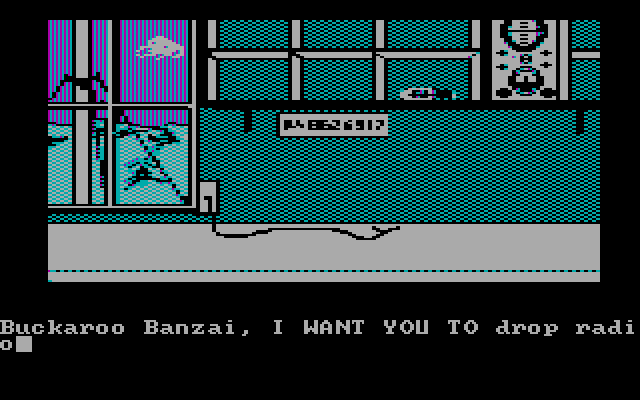 Adventures of Buckaroo Banzai: Across the Eighth Dimension, The IBM PC/Compatibles Screenshot: Looks like a good place to hook up that radio I found.