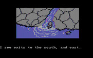 Adventures of Buckaroo Banzai: Across the Eighth Dimension, The for IBM PC/Compatibles - At a lake; exits are south and east.