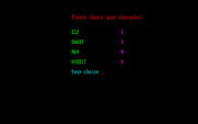 Amulet of Yendor for IBM PC/Compatibles - Select your character.