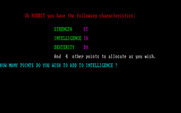 Amulet of Yendor for IBM PC/Compatibles - Allocating points.