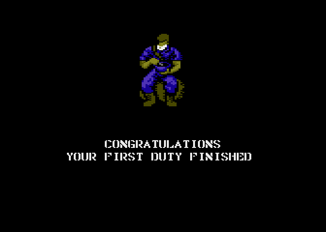 Commando Atari 7800 Screenshot: First mission completed!