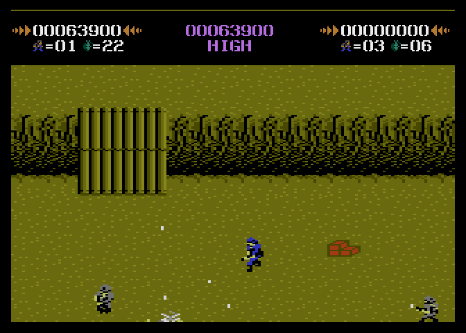 Commando Atari 7800 Screenshot: These narrow bridges can be tough to cross...