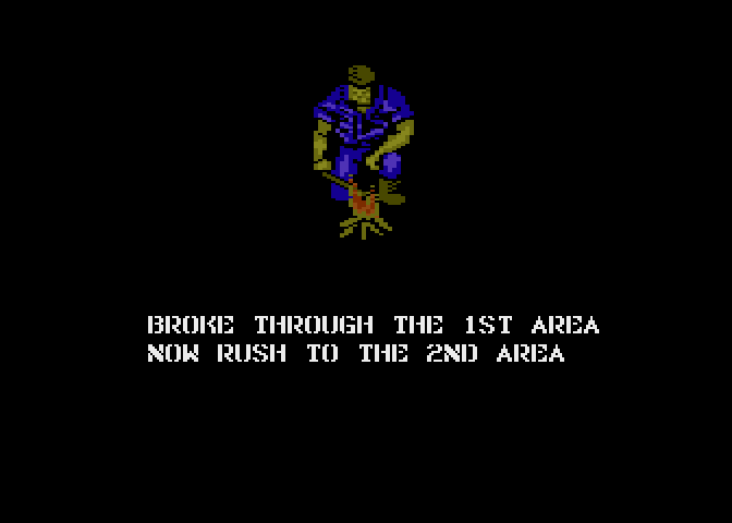 Commando Atari 7800 Screenshot: Broke through this area...