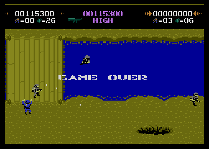 Commando Atari 7800 Screenshot: Game over.