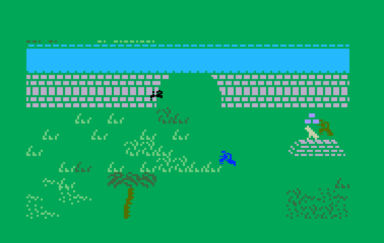Commando Intellivision Screenshot: Reached a bridge...