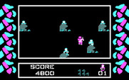 Commando for IBM PC/Compatibles - Enemies hide behind all kinds of barriers.