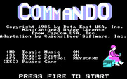 Commando for IBM PC/Compatibles - Title screen.
