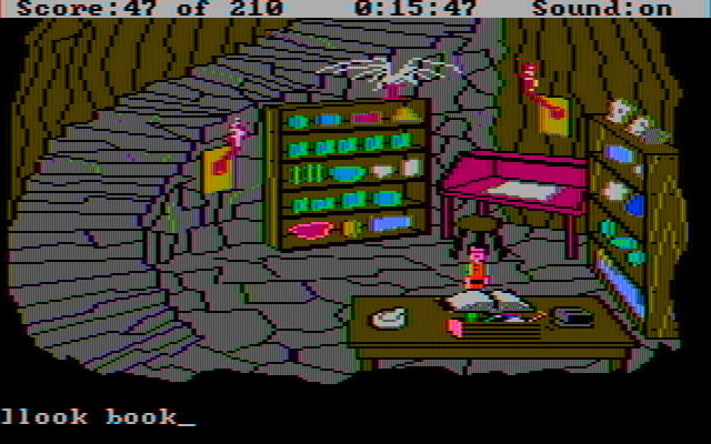 King's Quest III: To Heir is Human IBM PC/Compatibles Screenshot: Hmm, a secret lab? Neat!