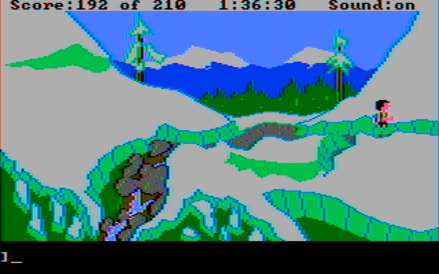 King's Quest III: To Heir is Human IBM PC/Compatibles Screenshot: My journey takes me through a snowy mountain...