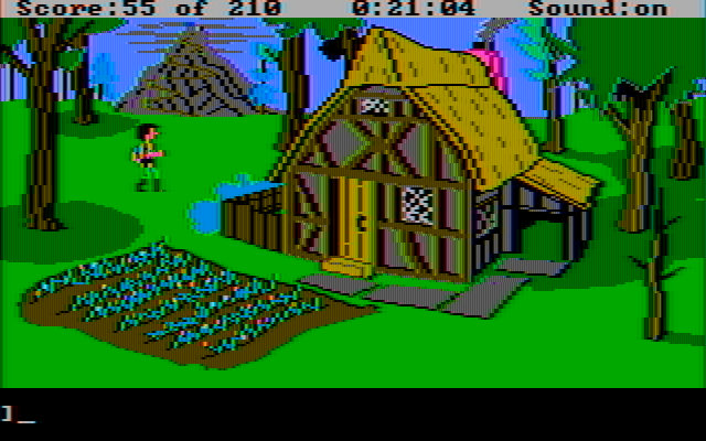 King's Quest III: To Heir is Human IBM PC/Compatibles Screenshot: Outside a quaint house...
