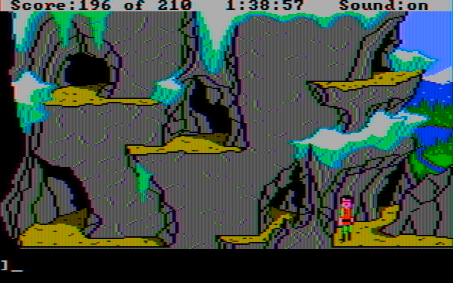 King's Quest III: To Heir is Human IBM PC/Compatibles Screenshot: A cave maze...which door takes you where?