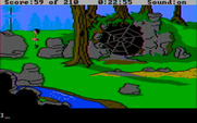 King's Quest III: To Heir is Human for IBM PC/Compatibles - This cave is blocked by a giant spider web!