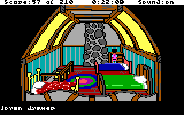 King's Quest III: To Heir is Human IBM PC/Compatibles Screenshot: Searching...anything useful?