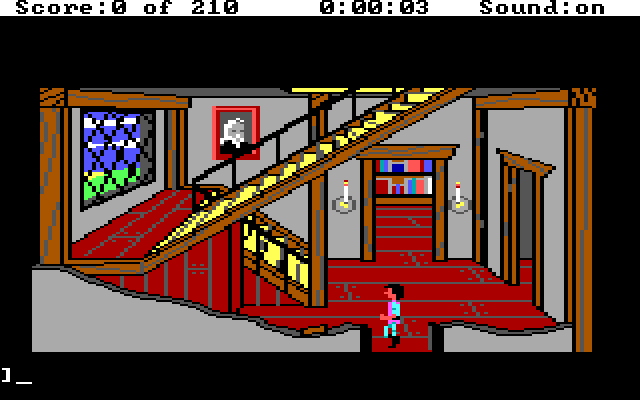 King's Quest III: To Heir is Human IBM PC/Compatibles Screenshot: Game start; in the evil wizard's house.