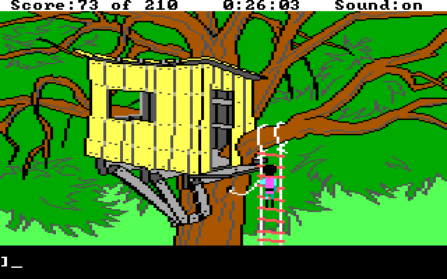 King's Quest III: To Heir is Human IBM PC/Compatibles Screenshot: About to enter a treehouse...