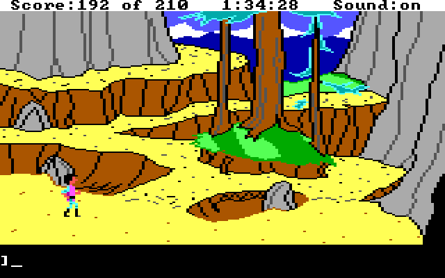 King's Quest III: To Heir is Human IBM PC/Compatibles Screenshot: Looks like another narrow path to walk...