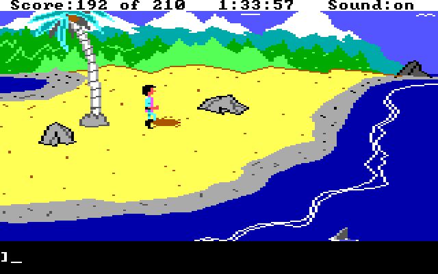 King's Quest III: To Heir is Human IBM PC/Compatibles Screenshot: Digging up some buried treasure...